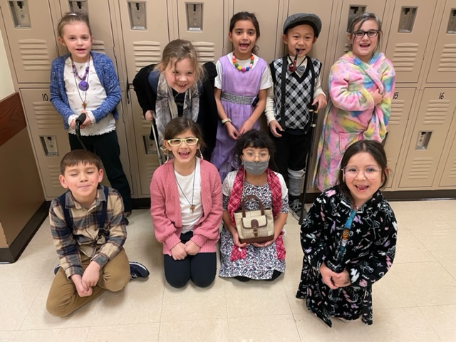Protsman students celebrate passing 100 days of school.