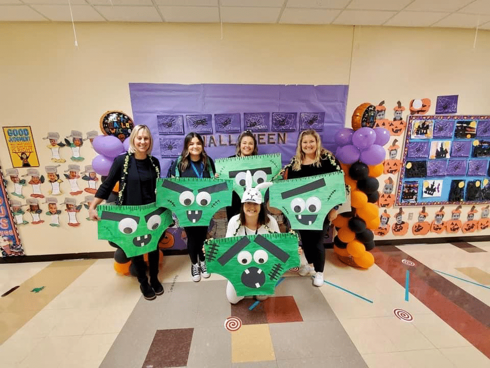 Protsman KG and 2nd Grade teachers dressed up for Halloween!